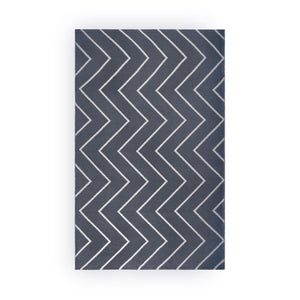3' X 5' Grey Waves Stain Resistant Indoor Outdoor Area Rug