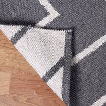 3' X 5' Grey Waves Stain Resistant Indoor Outdoor Area Rug