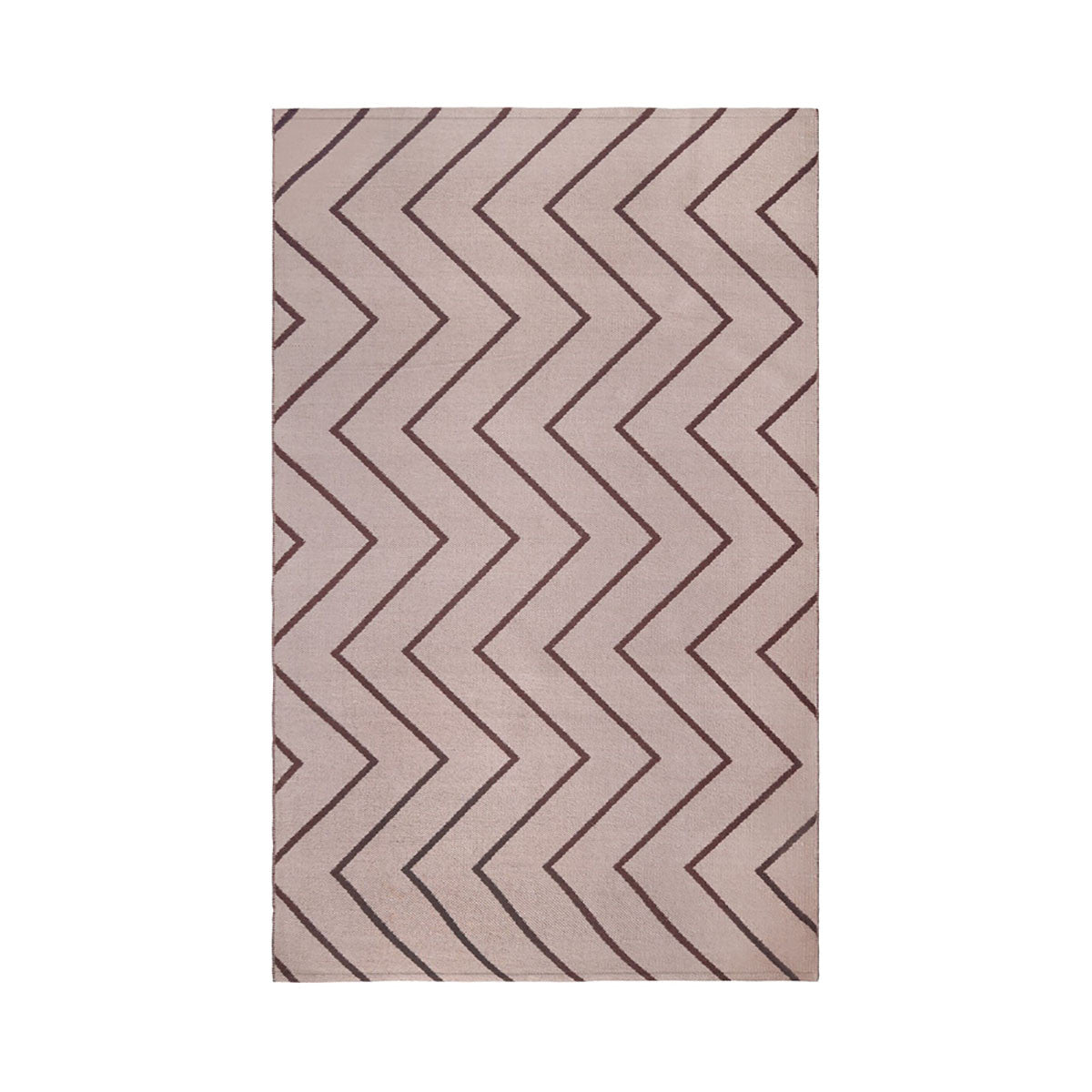 5' X 7' Beige Waves Stain Resistant Indoor Outdoor Area Rug