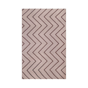 5' X 7' Beige Waves Stain Resistant Indoor Outdoor Area Rug