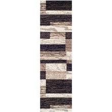 10' Chocolate Patchwork Power Loom Stain Resistant Runner Rug