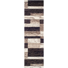 8' Chocolate Patchwork Power Loom Stain Resistant Runner Rug