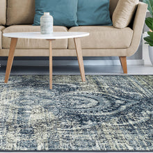 5' X 8' Taupe Abstract Power Loom Distressed Stain Resistant Area Rug