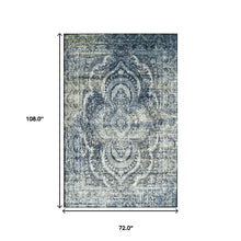 6' X 9' Taupe Abstract Power Loom Distressed Stain Resistant Area Rug