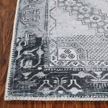 8' X 10' Light Gray Geometric Power Loom Distressed Stain Resistant Non Skid Area Rug