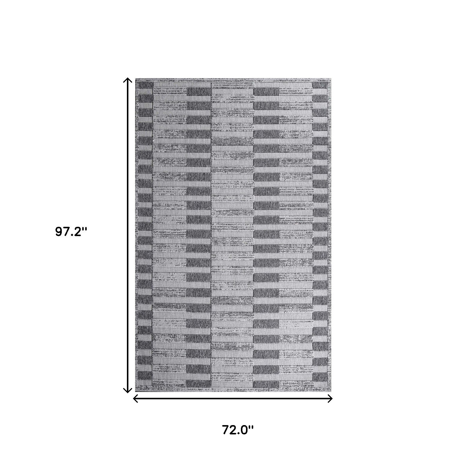 6' X 9' Grey Striped Stain Resistant Non Skid Indoor Outdoor Area Rug