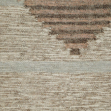 5' X 8' Light Blue Geometric Flatweave Handmade Stain Resistant Area Rug With Fringe