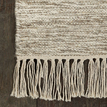 5' X 8' Vanilla Cream Geometric Flatweave Handmade Stain Resistant Area Rug With Fringe