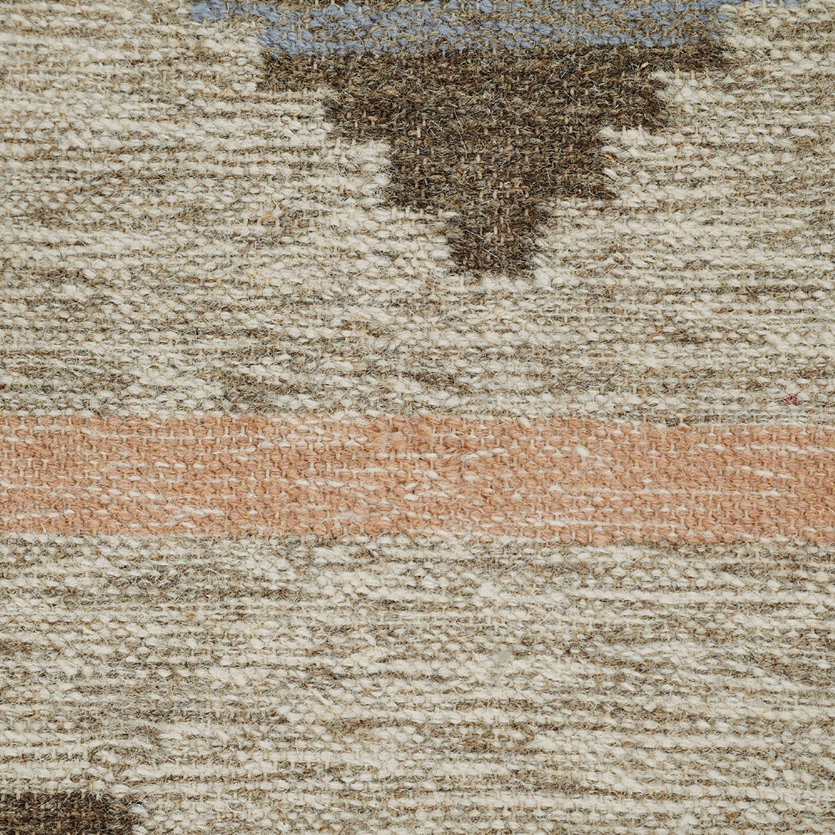 5' X 8' Vanilla Cream Geometric Flatweave Handmade Stain Resistant Area Rug With Fringe