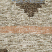 5' X 8' Vanilla Cream Geometric Flatweave Handmade Stain Resistant Area Rug With Fringe