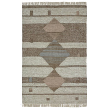 8' X 10' Grey Geometric Flatweave Handmade Stain Resistant Area Rug With Fringe
