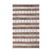 4' X 6' Olive And Ivory Wool Striped Flatweave Handmade Stain Resistant Area Rug With Fringe