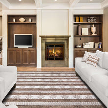 4' X 6' Olive And Ivory Wool Striped Flatweave Handmade Stain Resistant Area Rug With Fringe