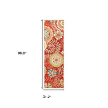 8' Rust Wool Medallion Tufted Handmade Stain Resistant Runner Rug