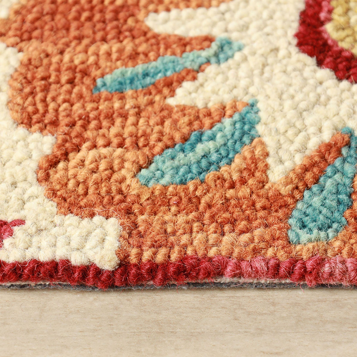 5' X 8' Rust Wool Medallion Tufted Handmade Stain Resistant Area Rug