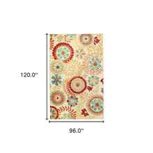 8' X 10' Cream Wool Medallion Tufted Handmade Stain Resistant Area Rug