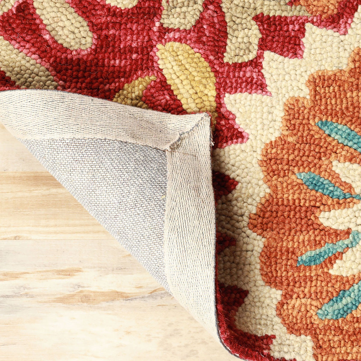 8' X 10' Rust Wool Medallion Tufted Handmade Stain Resistant Area Rug