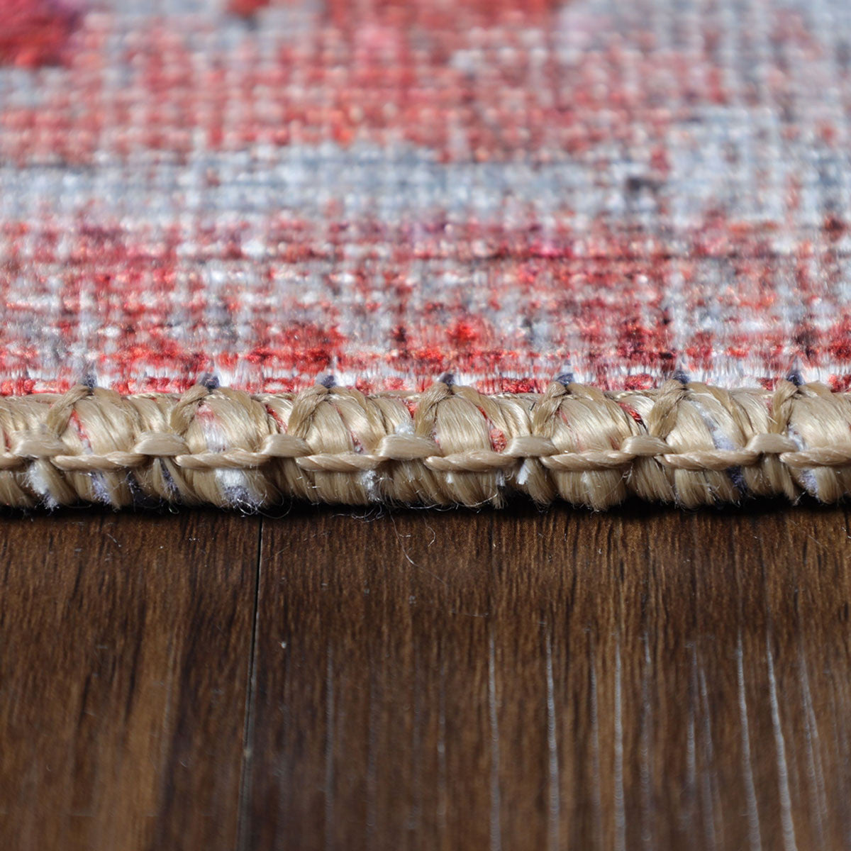 5' X 8' Berry Red Oriental Power Loom Stain Resistant Area Rug