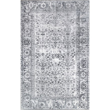 5' X 8' Charcoal Oriental Power Loom Stain Resistant Area Rug