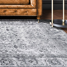 5' X 8' Charcoal Oriental Power Loom Stain Resistant Area Rug