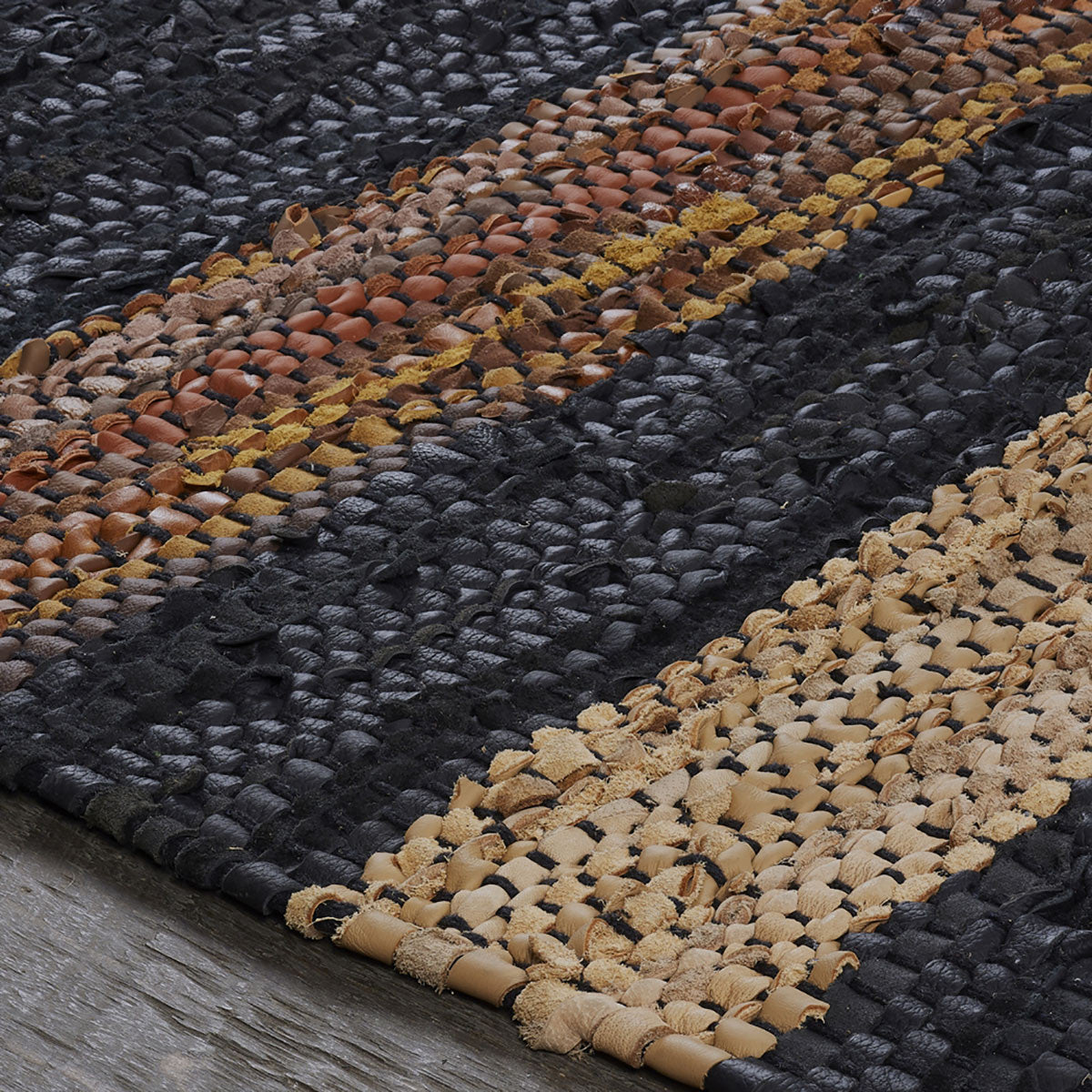 5' X 8' Navy Blue Striped Hand Woven Stain Resistant Area Rug