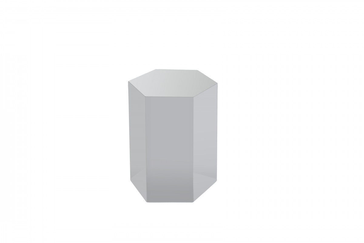17" Light Grey Manufactured Wood Hexagon End Table