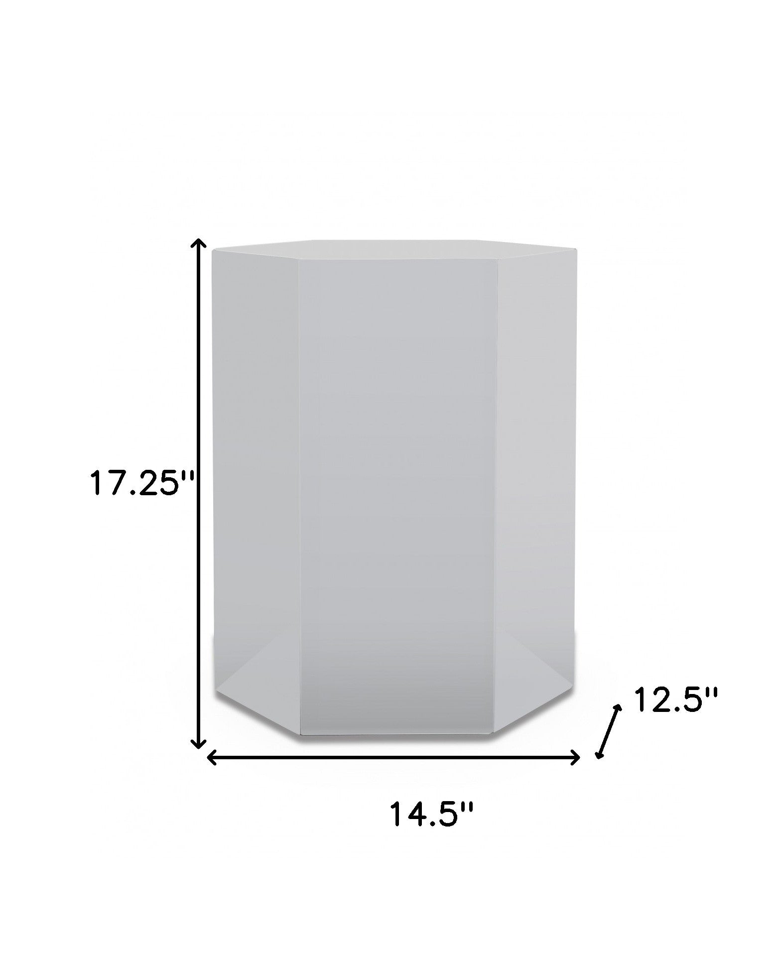 17" Light Grey Manufactured Wood Hexagon End Table
