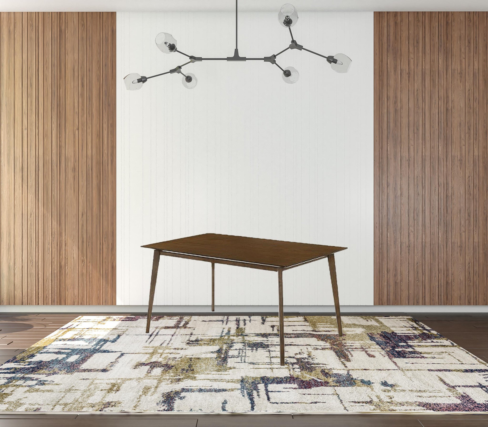 59" Walnut Rectangular Solid Wood Dining Table