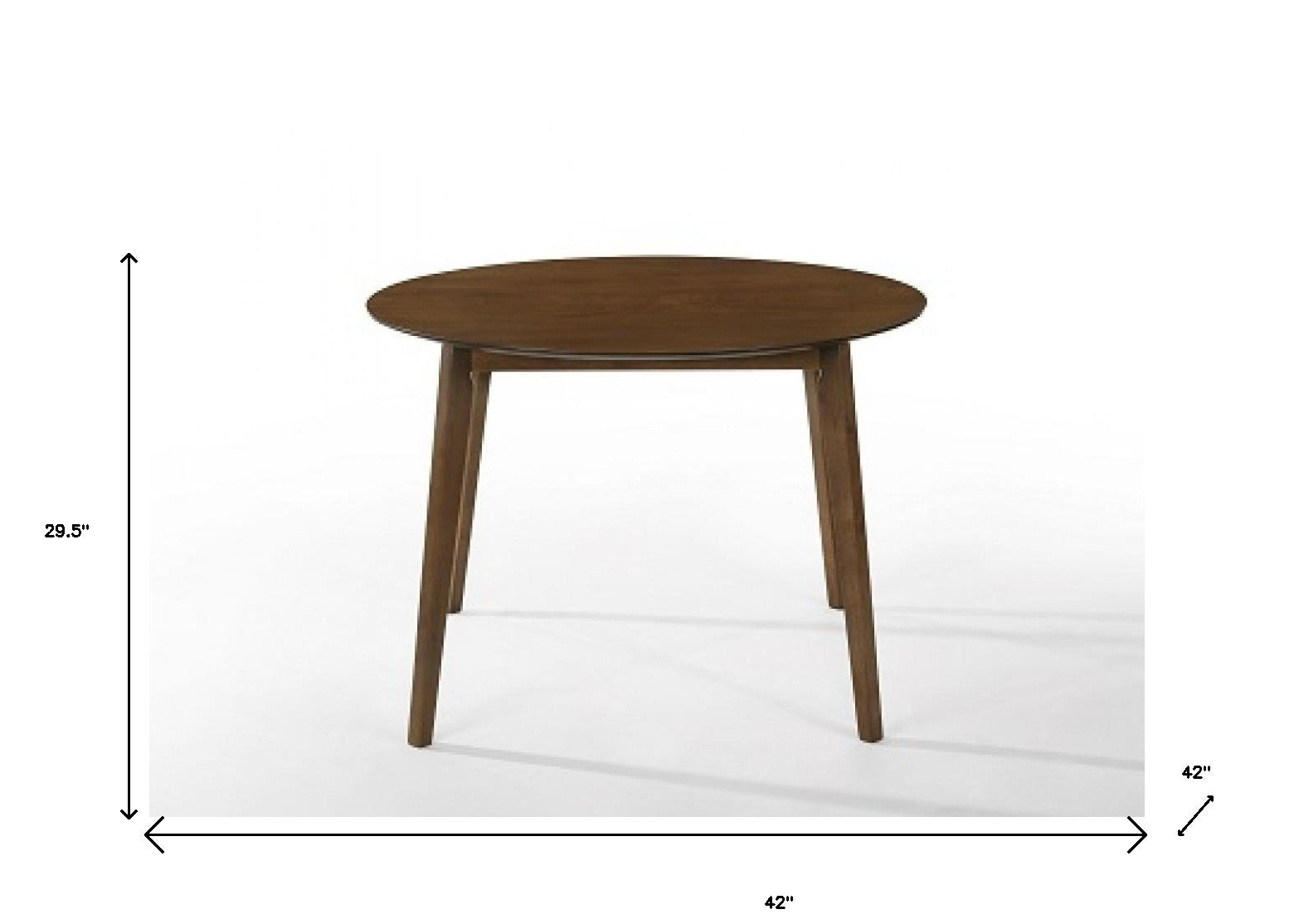 Walnut Rounded Solid Wood Dining Table 42"