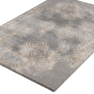 4' X 6' Light Grey Abstract Power Loom Stain Resistant Area Rug