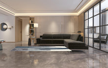 2' X 10' White And Blue Abstract Power Loom Stain Resistant Area Rug