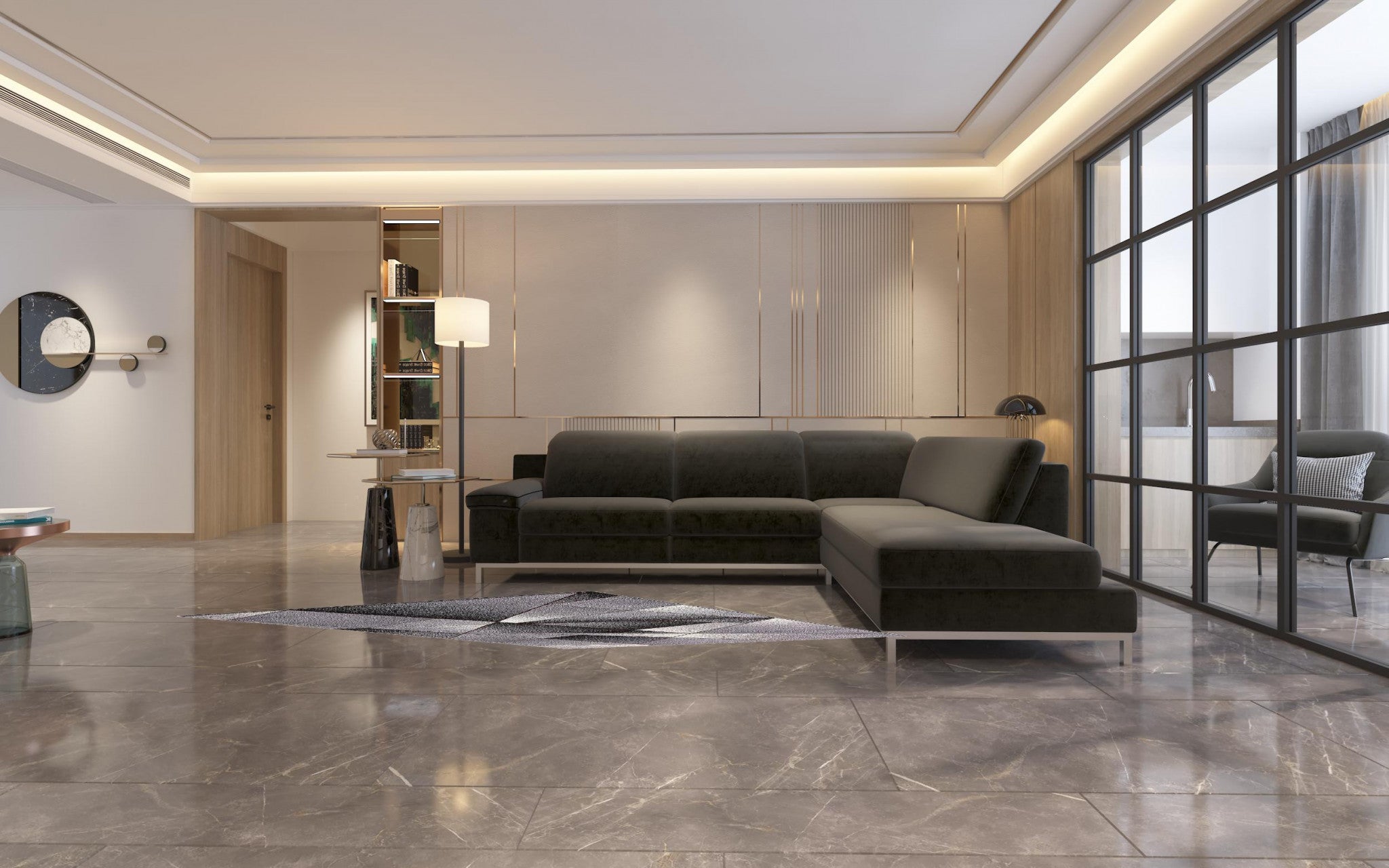 2' X 10' Grey Blue Abstract Geometric Stain Resistant Area Rug