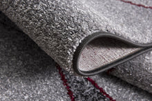 2' X 10' Grey Blue Abstract Geometric Stain Resistant Area Rug