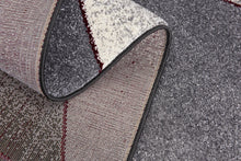 2' X 10' Grey Blue Abstract Geometric Stain Resistant Area Rug