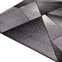 2' X 10' Grey Blue Abstract Geometric Stain Resistant Area Rug