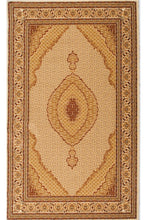 3' X 10' Cream Oriental Power Loom Stain Resistant Area Rug