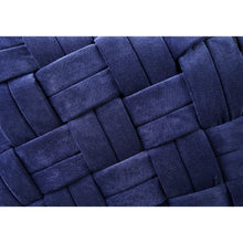 Otomana de terciopelo azul marino y cubo negro de 17