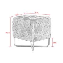 Otomana de terciopelo azul marino y cubo negro de 17