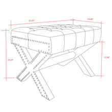 Blanco crema 100% lino otomano capitoné de 20