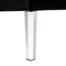 Black Faux Leather And Clear Cocktail Ottoman 35