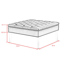 Black Faux Leather And Clear Cocktail Ottoman 35