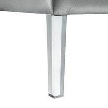 35 英寸銀色人造皮革和白色透明簇絨雞尾酒腳凳