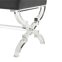 Grey Velvet And Clear Ottoman 18