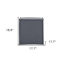 Otomana de cubo de 100% lino gris oscuro de 18