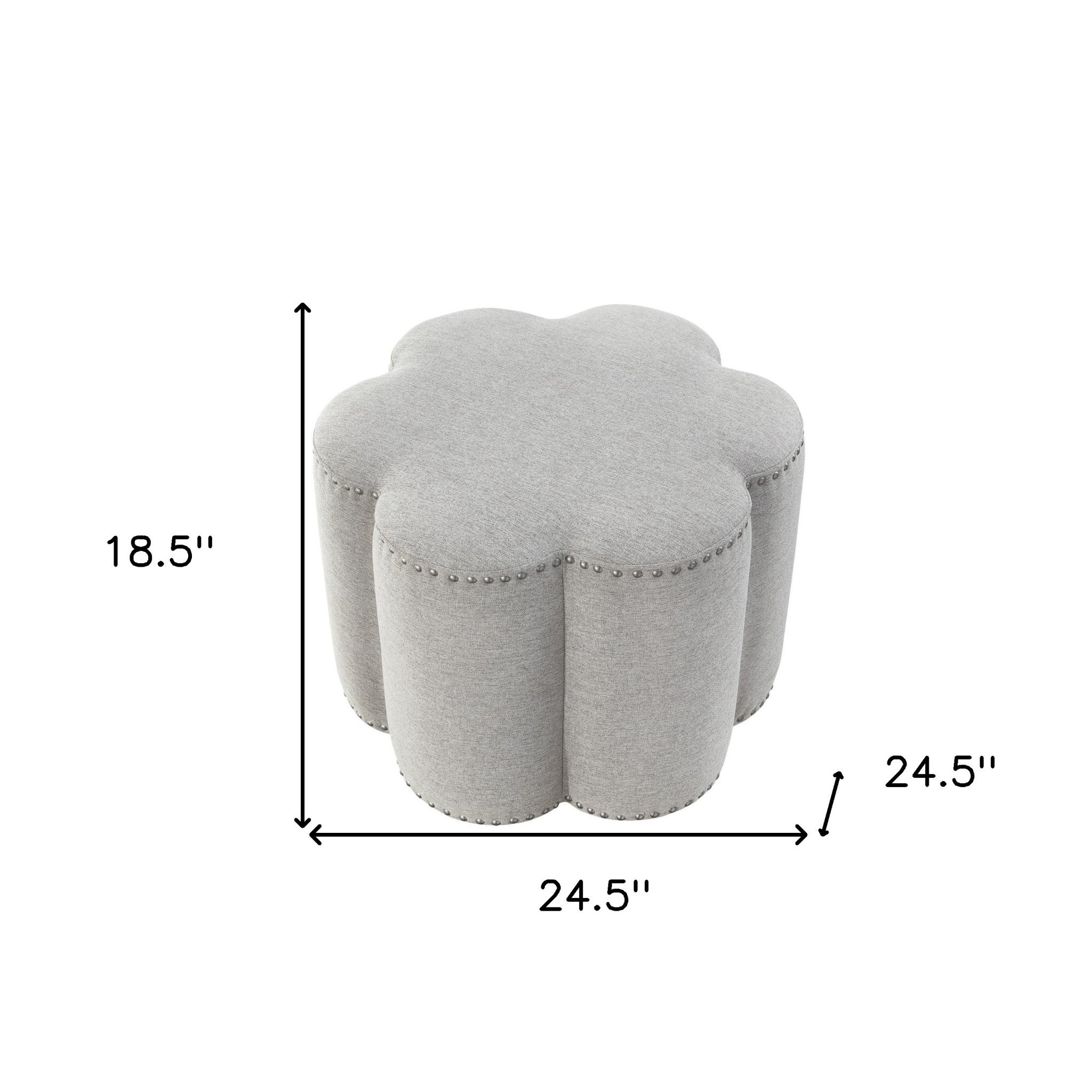 Otomana especial de 25" gris 100% lino
