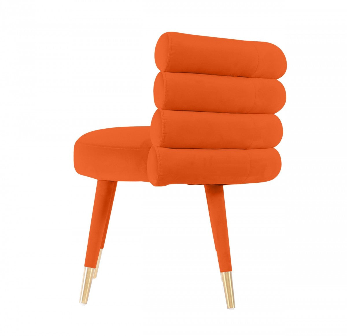28" Orange Velvet Barrel Chair