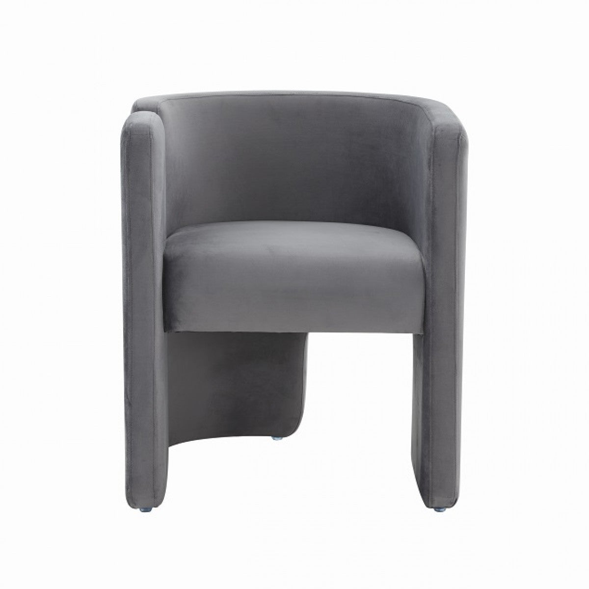 Grey Velvet Asymmetrical Base Arm Chair 24"