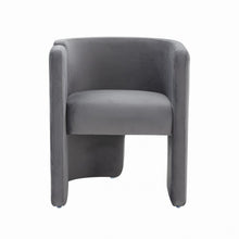 Grey Velvet Asymmetrical Base Arm Chair 24