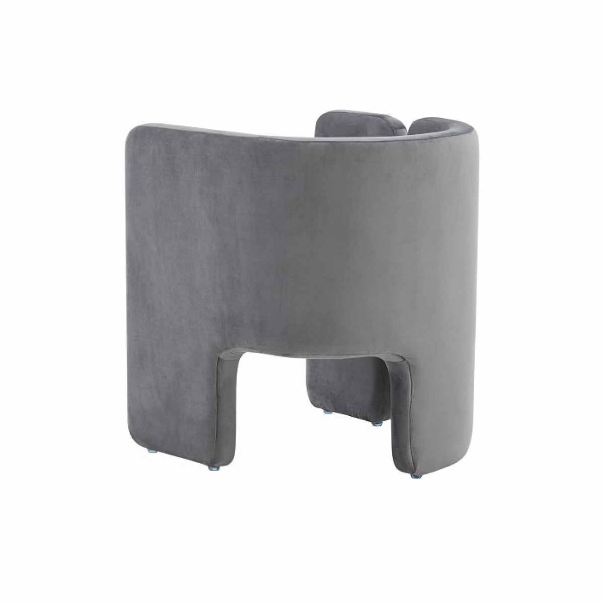 Grey Velvet Asymmetrical Base Arm Chair 24"