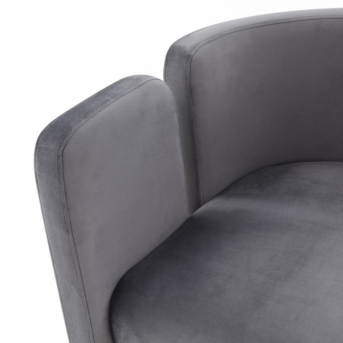 Grey Velvet Asymmetrical Base Arm Chair 24"